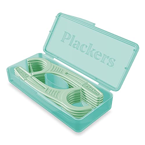 Plackers Micro Mint Dental Floss Picks with Travel Case, 12 Count