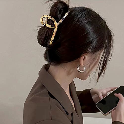 Large Butterfly Hair Claw Clips for Women & Girls - Light Leopard, 4.7" FAELBATY