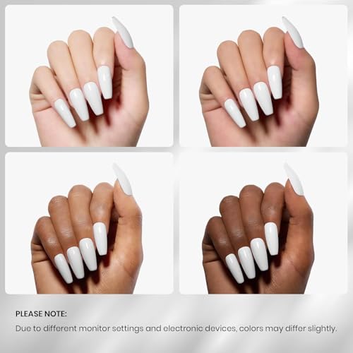Beetles White Gel Nail Polish Set - 15ml x 2, Long-Lasting UV Cure