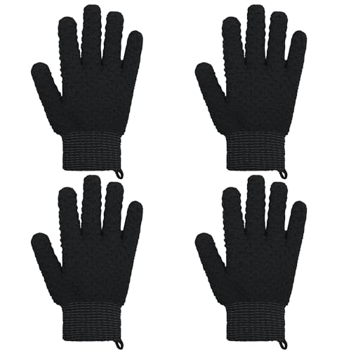 Exfoliating Bath Gloves - Heavy Texture Body Scrub Mitts for Smooth Skin