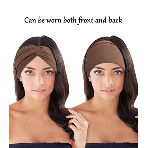 Jesries Extra Wide Turban Headbands for Women - 10 Pack, Soft Fabric