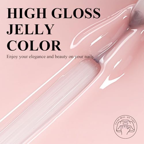 Milky Pink Jelly Gel Nail Polish 10ML - Sheer Glassy Finish