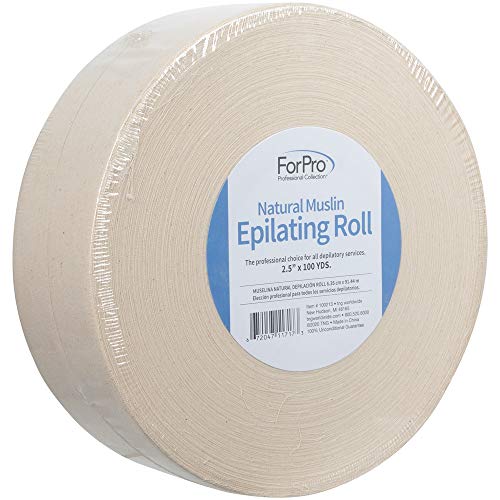 ForPro Natural Muslin Epilating Roll 2.5'' x 100 Yards Tear-Resistant for Hair Removal