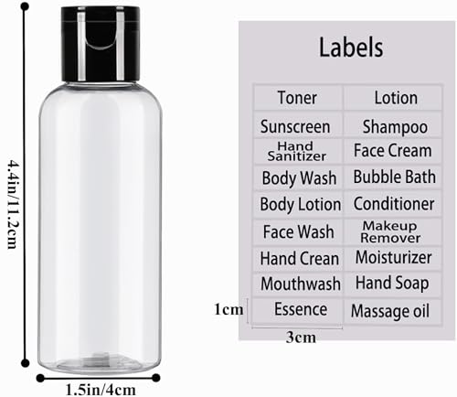DNSEN 5 Pack TSA Approved 3.4 oz Leak-Proof Travel Bottles