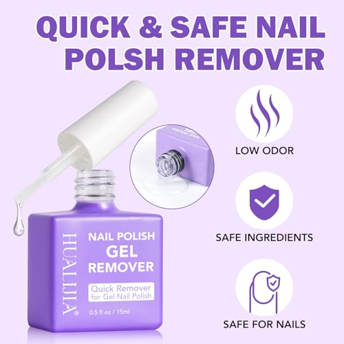 HUALIJIA Gel Nail Polish Remover Kit – Fast, Easy, No Soaking