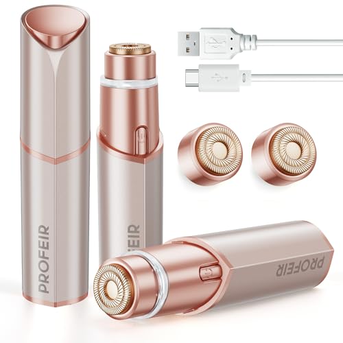 Rose Gold Electric Facial Hair Removal Device for Women - Painless Razor