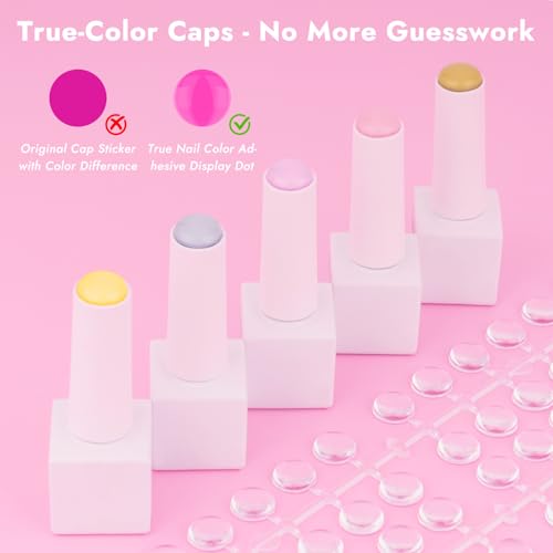 Finea 144pc Gel Nail Polish Swatch Dots with Clear Stickers Kit