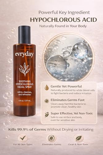 evryday Hypochlorous Acid Spray - 8oz Facial Mist for Acne & Piercing Care