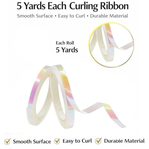 Balloon Weights 6 Pack with Curling Ribbon - Iridescent Metallic 100g