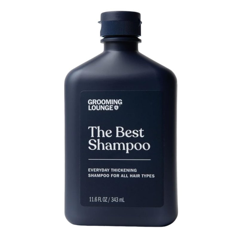 Grooming Lounge The Best Shampoo - Scalp Clarifying, Frizz Control Hair Wash for Men - Promotes Hair Length and Strength - Clean, Stimulating Peppermint Fragrance with Rosemary for Regrowth - 11.6 oz