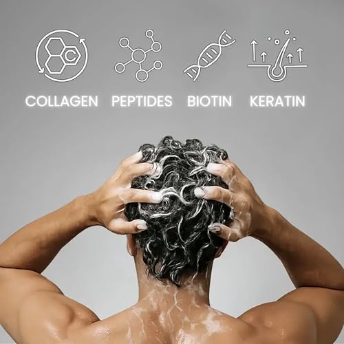 Men Peptide Hair Growth Shampoo & Conditioner Set – Strengthen & Thicken, Biotin & Keratin, 250ml