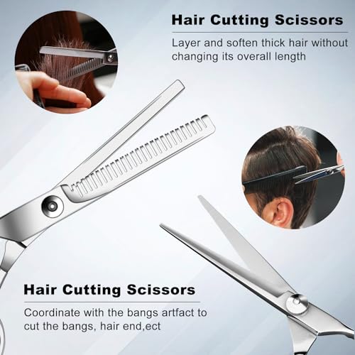 Sirabe Pink 9-Piece Hair Cutting Scissors Kit for Professional & Home Use