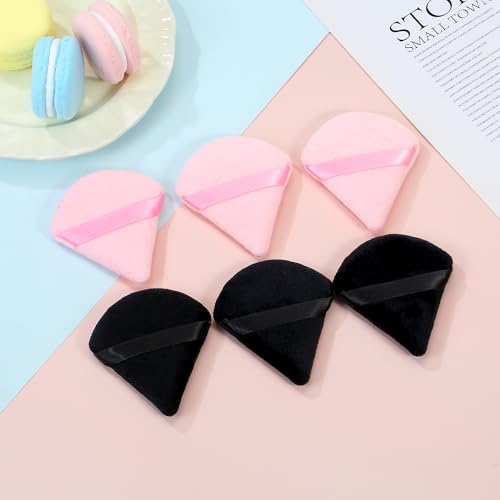24PCS Black Triangle Makeup Powder Puffs with Storage Case