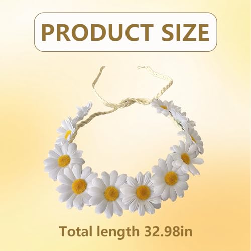 Women Sunflower Headbands Set - Boho Floral Hair Accessories for Weddings & Festivals