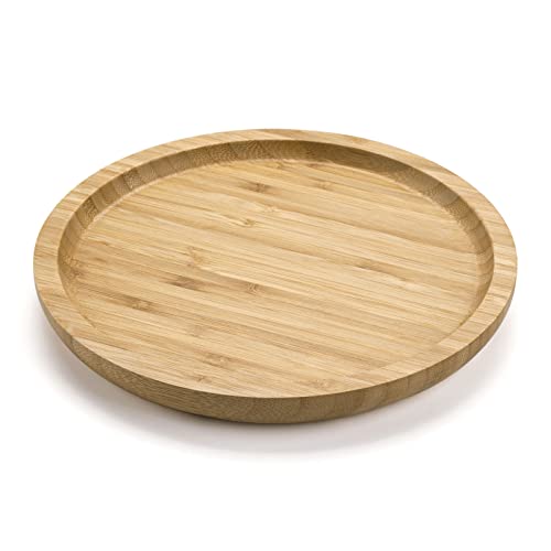 XIMISISE Round Bamboo Serving Tray - 7.9 Inch Decorative Wood Platter