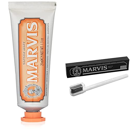 Marvis TSA Approved Ginger Mint Toothpaste & Travel Soft Toothbrush Set