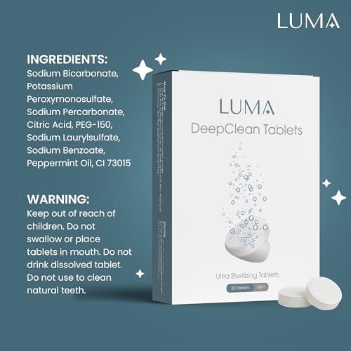 DeepClean Tablets for Retainers & Dentures - Mint Formula (30 Count)