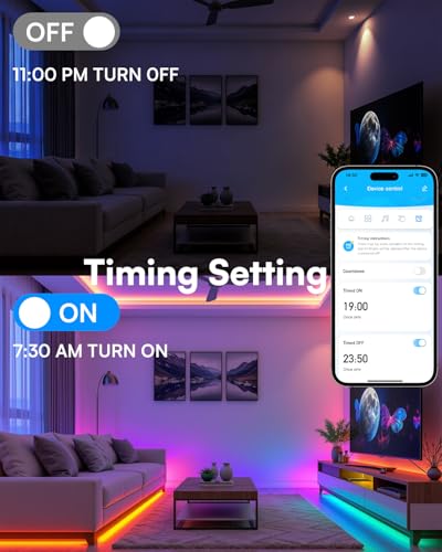 TJOY 16.4FT Smart LED Strip Lights - Alexa & App Control, RGB Music Sync