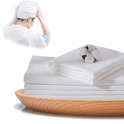 JINYUDOME 20 Pack Large Disposable Hair Towels - Soft & Absorbent Spa Towels, 15.75 x 31.5 inches, White
