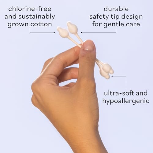 Sky Organics Organic Baby Cotton Swabs, 180ct - Hypoallergenic & Chlorine-Free