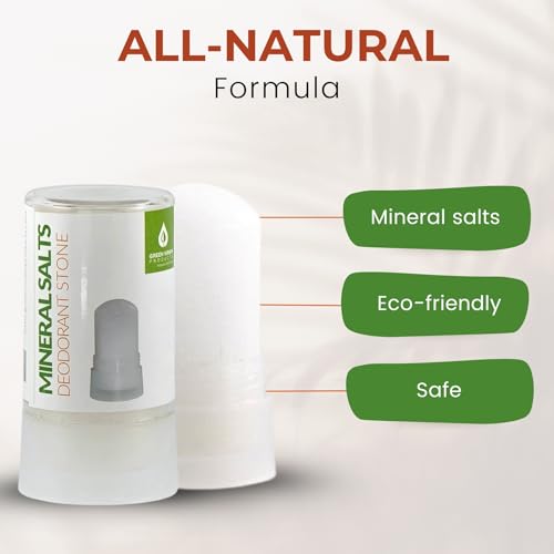 100% Pure Mineral Salt Deodorant Stone - Natural, Non-Toxic Protection