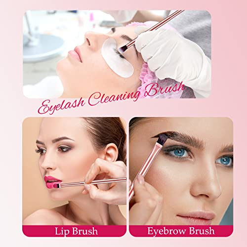 24 Pcs Rose Gold Double Ended Eyeshadow Smudge Brush Set