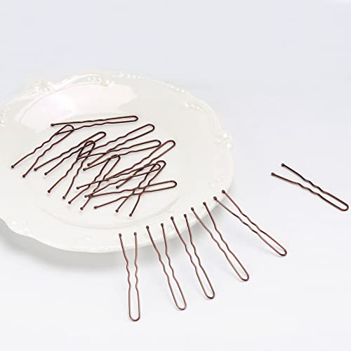 300 Brown U-Shaped Hair Pins for Ballet Styles - 5cm