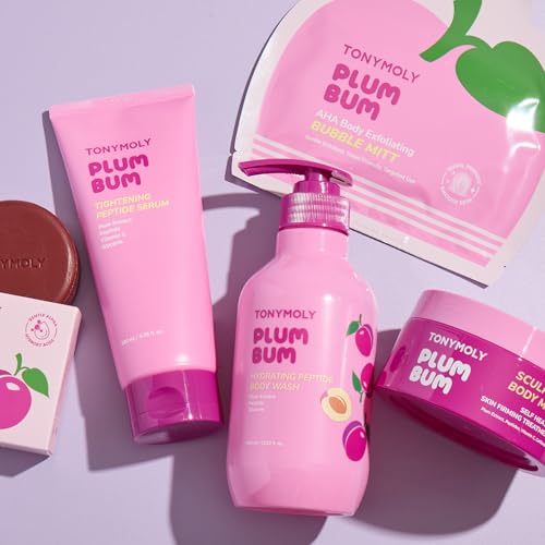 TONYMOLY Plum Bum AHA Exfoliating Bubble Mitt – Single-Use Body Scrub