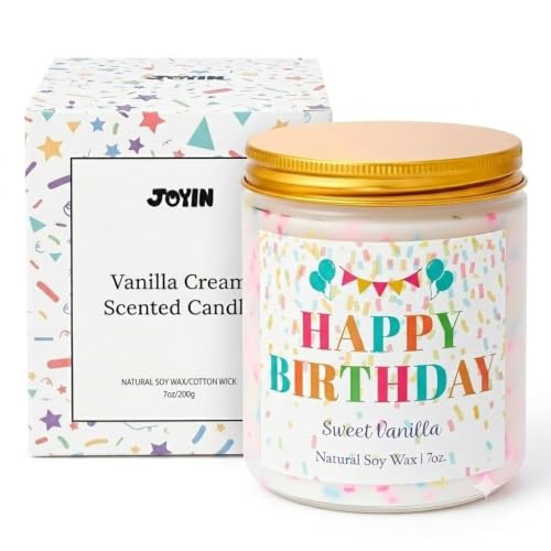 Joyin Vanilla Buttercream Scented Birthday Candle - 7oz Soy Candle Gift