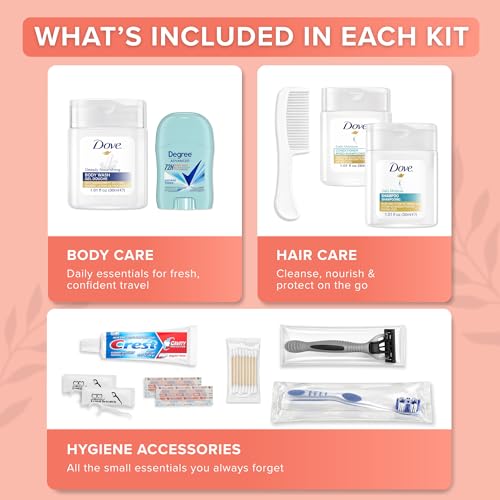 12 Piece Women¡¯s Travel Essentials with Clear Toiletry Bag For Women, Airplane Essentials, Travel Shampoo and Conditioner, Vacation Essentials