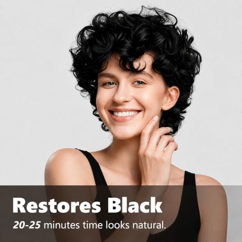 KAISASA Black Hair Dye Shampoo 3-in-1 for Gray Hair - 500ml, Black