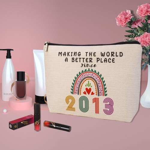 13th Birthday Gift Makeup Bag - 2013 Vintage Cosmetic Pouch for Girls