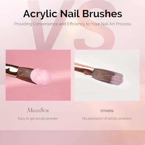 MelodySusie 3-Piece Acrylic Nail Brush Set for 3D Carving