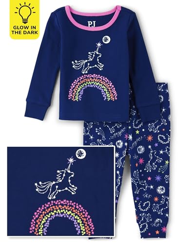 3T Unicorn Baby Girls Pajama Set - Long Sleeve Top & Pants, Snug Fit, 100% Cotton