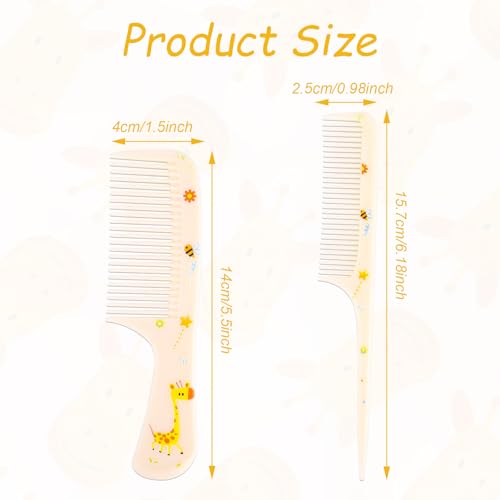Baby Hair Comb Set - 2 Cute Giraffe Combs for All Hair Types
