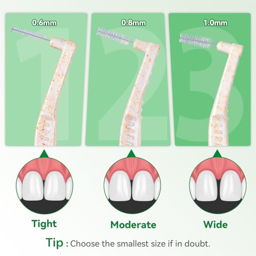 FAMILIFE 0.6mm L-Shaped Interdental Brush for Braces - 20 Pack