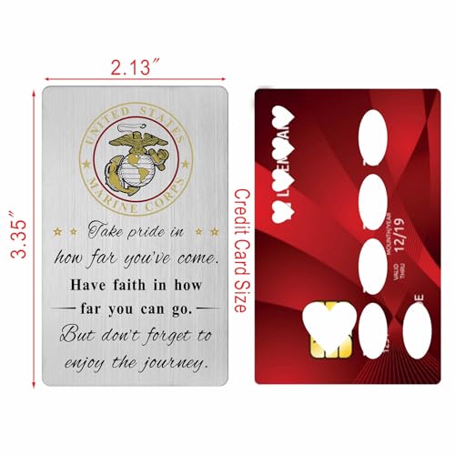 Marine Graduation Prayer Card - Engraved Thank You Gift for Veterans