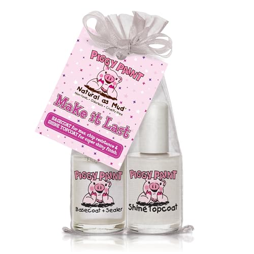 Piggy Paint Make It Last Basecoat and Shine Topcoat Set for Kids