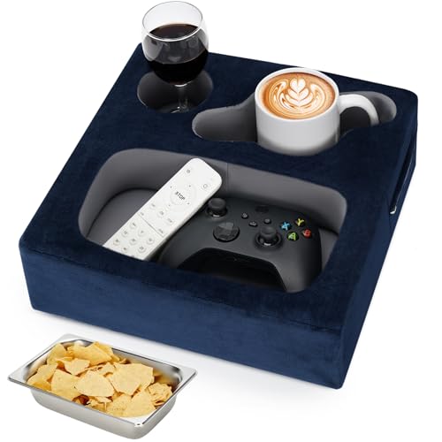 Sofa Cup Holder Tray - Multi-Purpose Couch Caddy for Drinks & Snacks