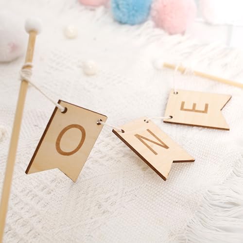Wooden First Birthday Cake Topper - Rustic Party Decoration