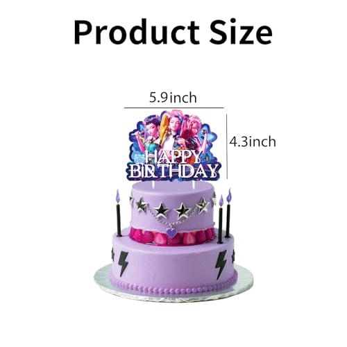 Demon Movie Hunters Cartoon Cake Topper - Perfect for Birthdays
