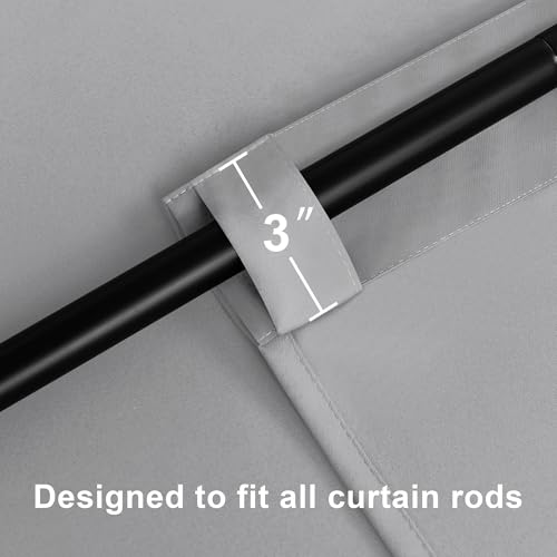 Thermal Insulated Blackout Curtains Set of 2 - Silver Grey, 52x45"