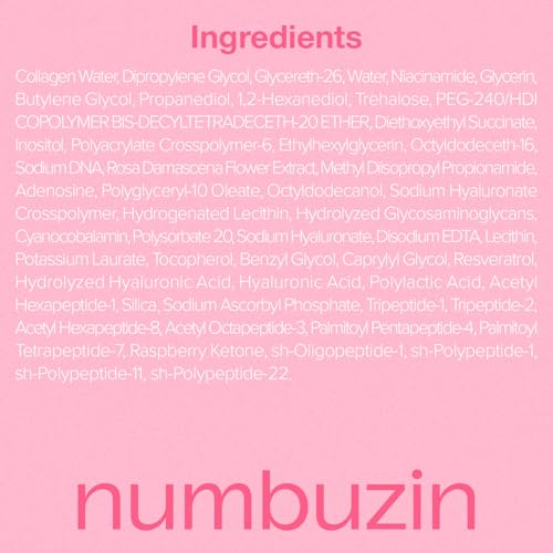 Numbuzin No.2 Rose PDRN Collagen Plumping Serum 30ml – Hydrating, Firming Korean Skincare