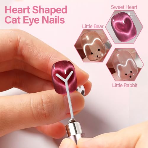 EBANKU 5PCS Cat Eye Nail Magnet Set with Mixed Magnet Tools - DIY Nail Art Kit