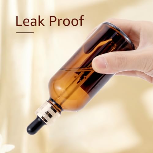 10-Pack 100ml Amber Glass Dropper Bottles with Golden Caps and Accessories