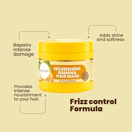 ANYELUZ Banana Hair Mask for Dry Hair - Deep Nourishing 10 Oz, with Banana Extract, Weekly Treatment