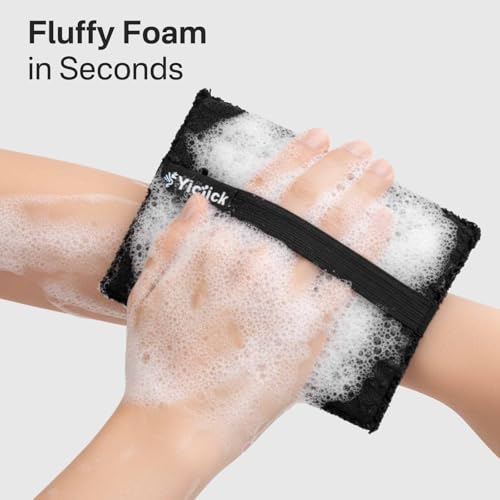 Exfoliating Body Scrubber 2 Pack with Handle - Dual-Texture Loofah