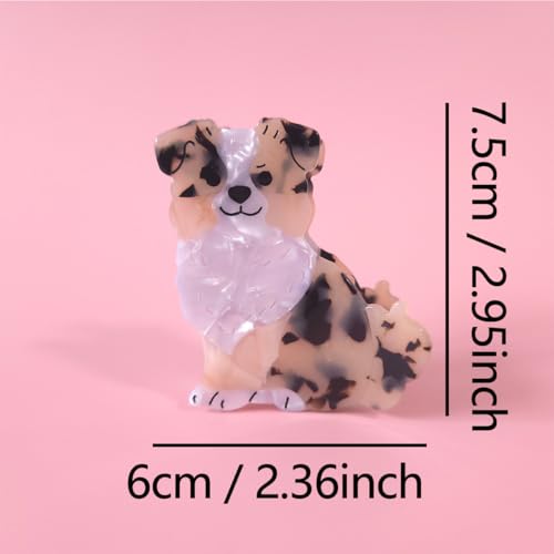 S14 Australian Shepherd Dog Hair Clips - Small Acetate Claw Clips for Women