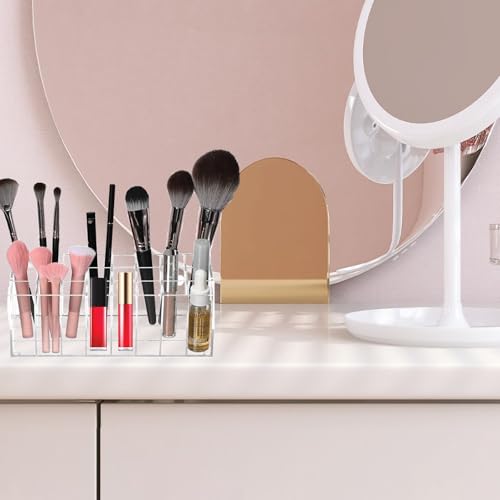 24-Slot Acrylic Lipstick Organizer with Multi-Compartment Display Rack