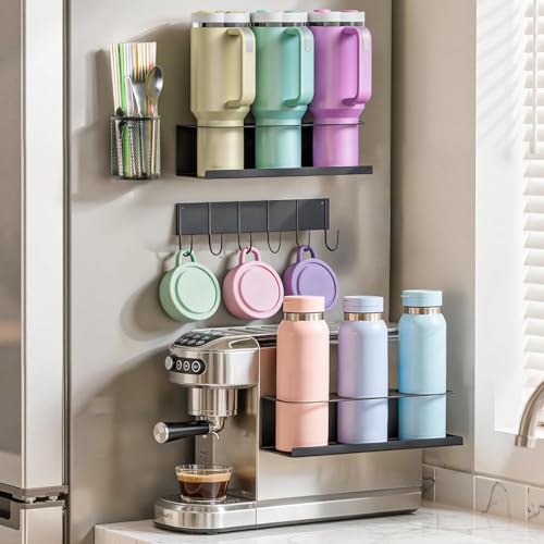 MoKo Magnetic Cup Holder for Fridge - 2 Pack Storage Rack for Stanley & Yeti Tumblers